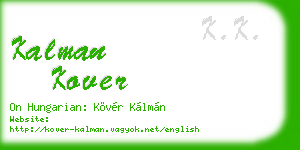 kalman kover business card