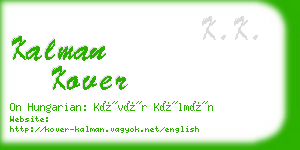 kalman kover business card